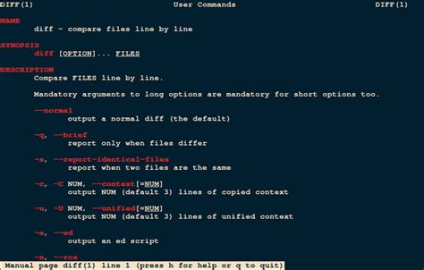 diff command in unix to compare two files