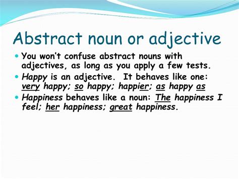 Difference Between Abstract Noun And Adjective
