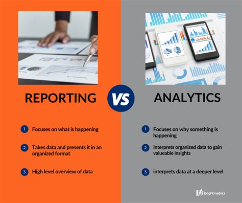 difference between analysis and reporting in data analytics
