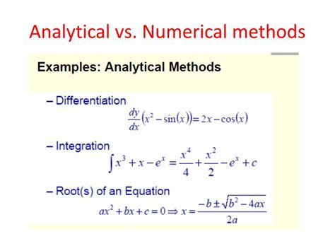 Difference Between Analytical Method And Numerical Methods