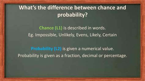 difference between chance and probability with examples