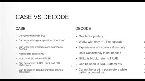 difference between decode and case statement in oracle