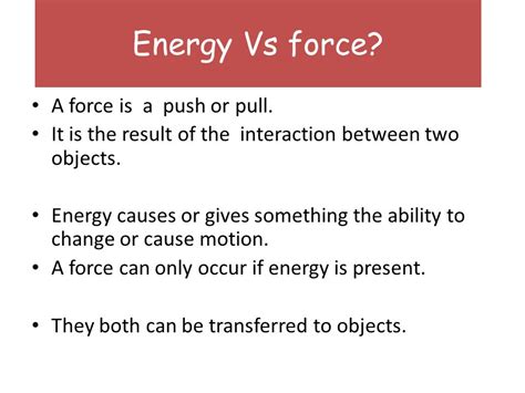 difference between energy and force