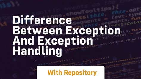 Difference Between Exception And Exception Handling