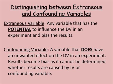difference between extraneous and confounding variable psychology