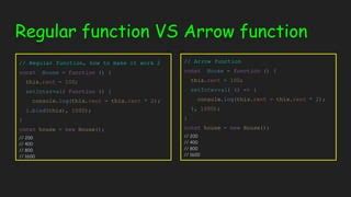 difference between function expression and arrow function in javascript