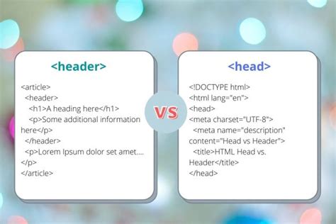 Difference Between Head And Header Html