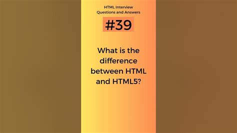 difference between html and html5 interview questions