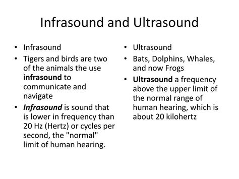 difference between infrasound and ultrasound class 8