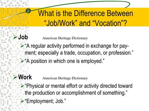 Difference Between Job And Vocation