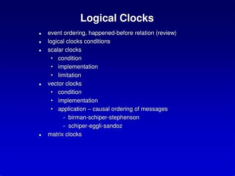 Difference Between Logical Clock And Global Clock