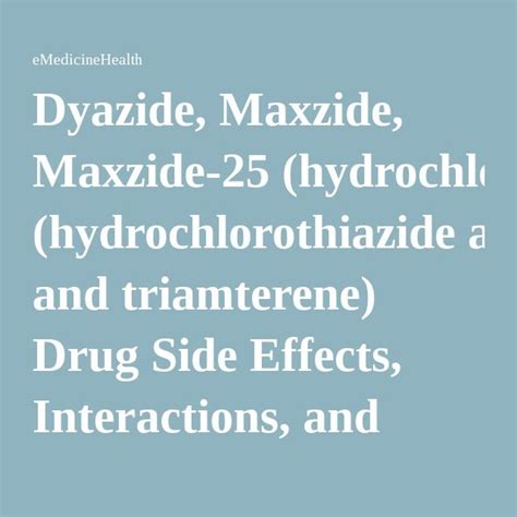 difference between maxzide and dyazide