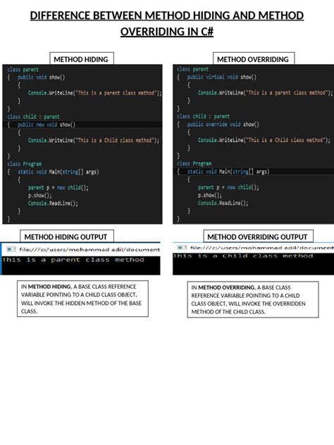 difference between method hiding and method overriding
