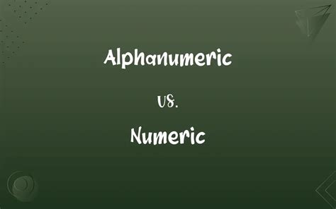 difference between numeric and alphanumeric