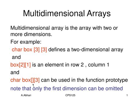 difference between one dimensional and multidimensional array with example