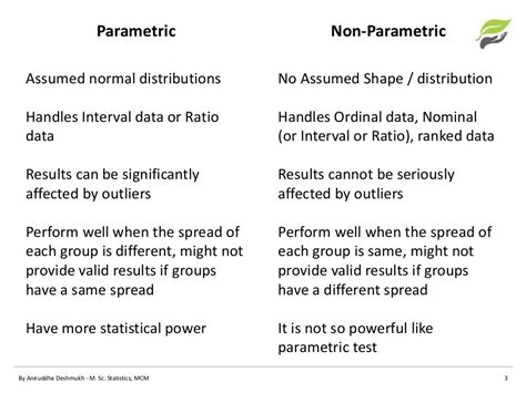 difference between parametric and non parametric statistics