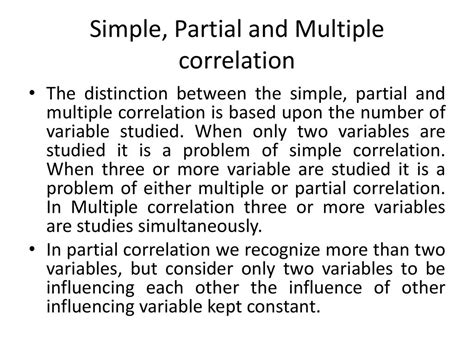 difference between partial and multiple correlation ppt