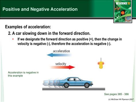 difference between positive and negative acceleration with example