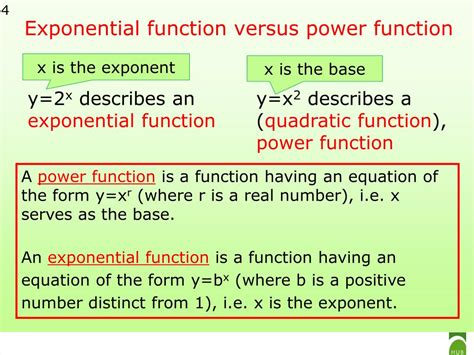 difference between power and exponential function