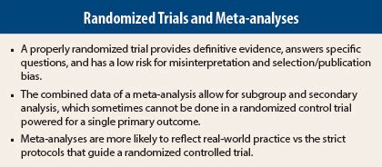 difference between randomized controlled trial and meta analysis