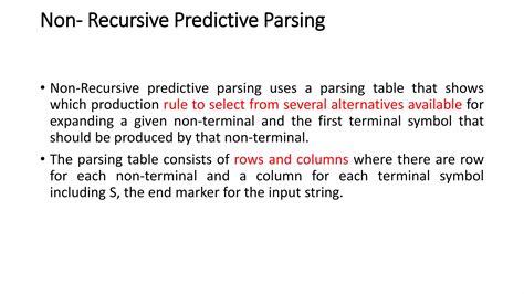 difference between recursive and non recursive predictive parsing