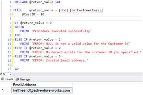 difference between return and output parameter in sql server