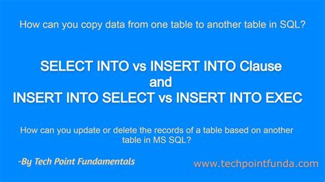 difference between select into and insert into