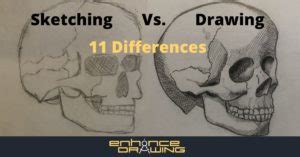 difference between sketch and drawing with examples