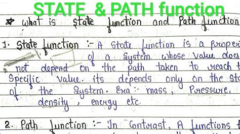 difference between state function and path function class 11th