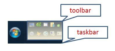 difference between taskbar and toolbar