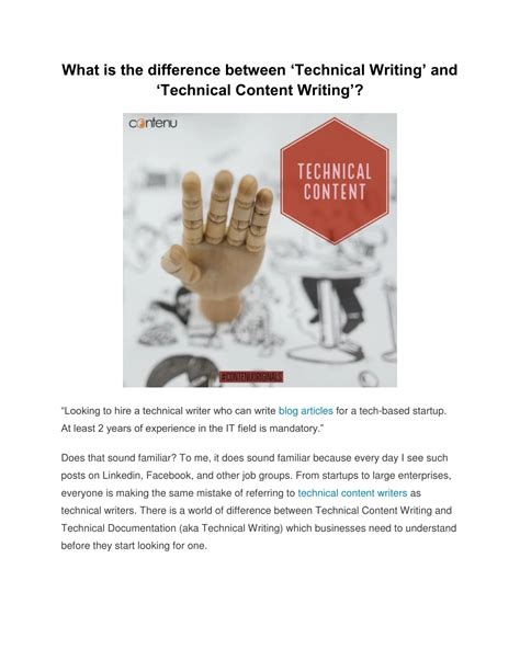 difference between technical and content writing