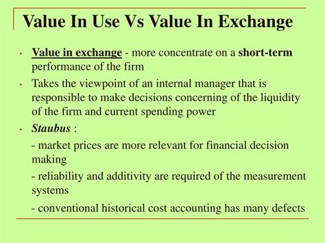 difference between value in use and value in exchange