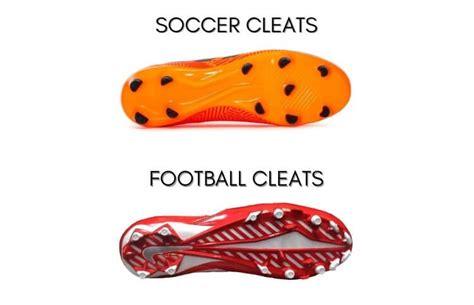 difference in football and soccer cleats
