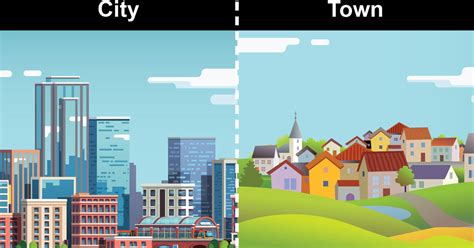 difference of town and city