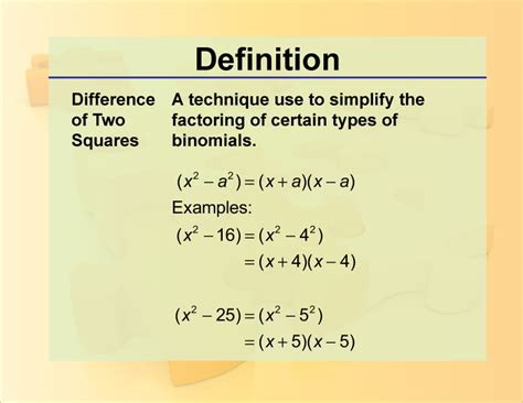 difference of two squares definition