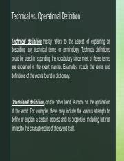 differences of technical and operational definition