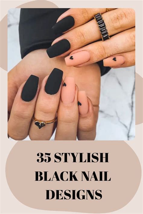 different black nail designs