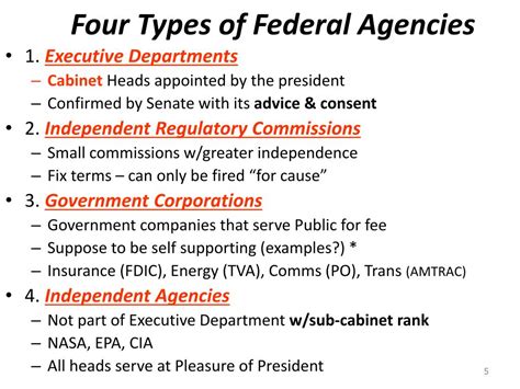 different bureaucratic agencies