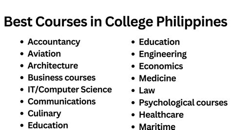 different college courses in the philippines