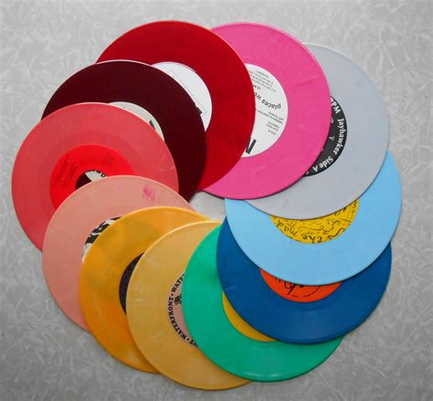different colored vinyl records