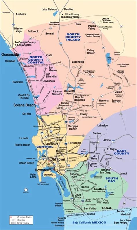 different counties in san diego