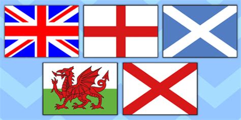 Different flags of uk