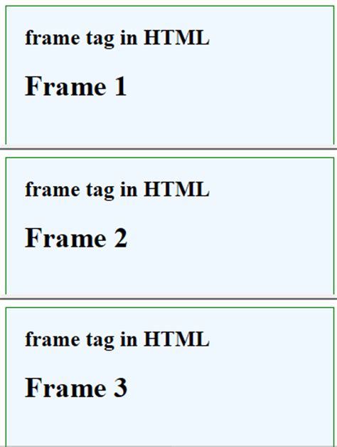Different Frames In Html