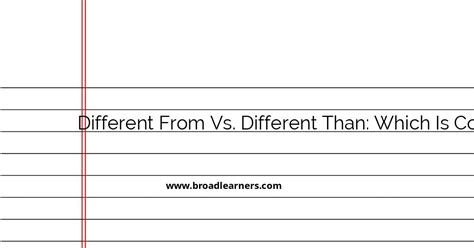 Different From Vs Different Than Pdf