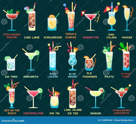 Different Mixed Alcoholic Drinks