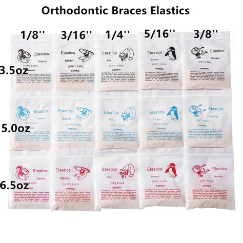 Different Size Rubber Bands For Braces