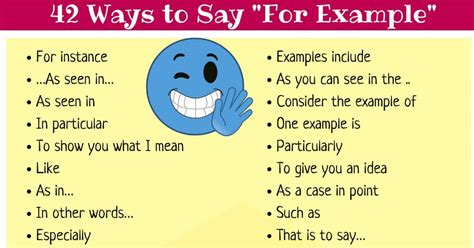different terms for for example