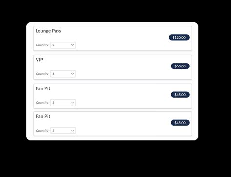 different ticket options
