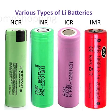 Different Types Of 18650 Batteries