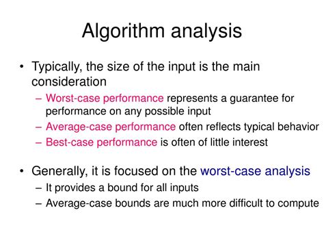 different types of algorithm analysis